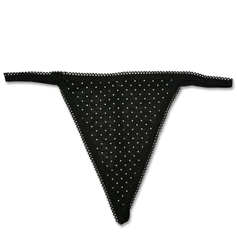 Polka Dot G-String Panties with Scalloped Trim